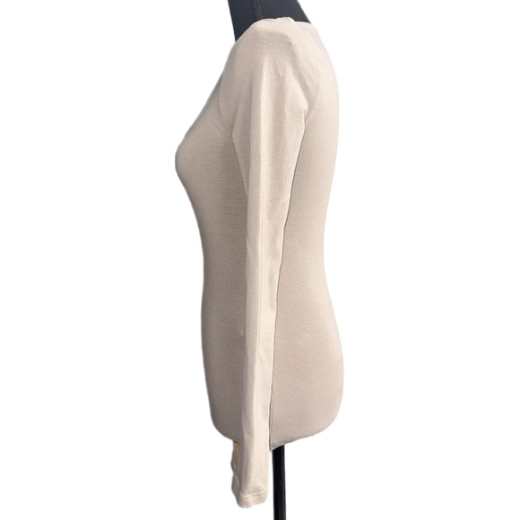 Abercrombie & Fitch - Long Sleeve Square Neck Bodysuit - Tan/Beige - Size XS - Picture 2 of 6